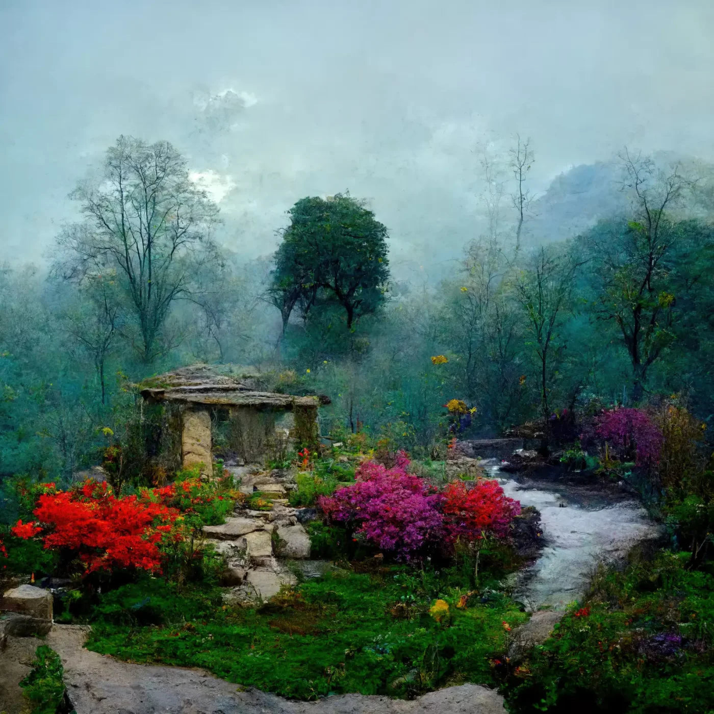 Secret Garden Mist 10X10 Ultracloth ( 120 X Inch ) Backdrop