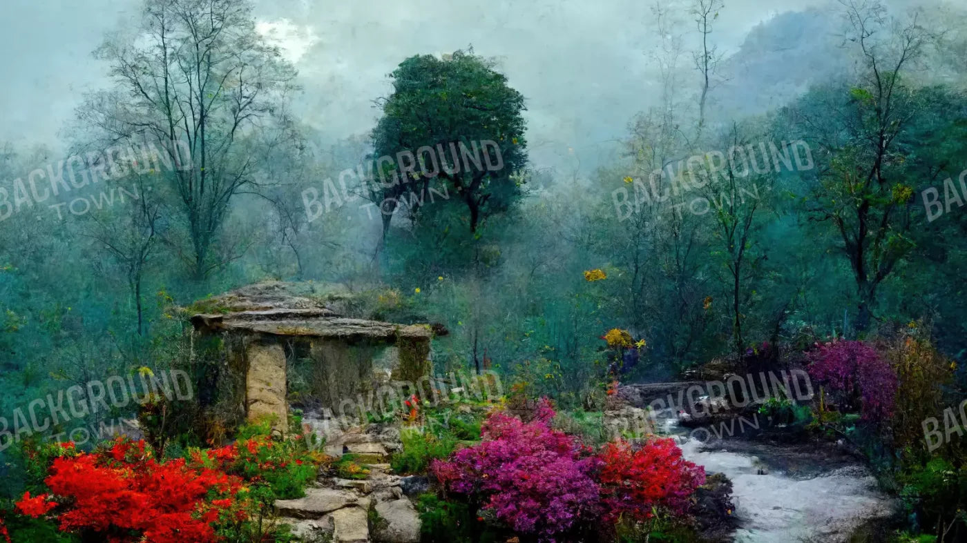 Secret Garden Mist 14X8 Ultracloth ( 168 X 96 Inch ) Backdrop