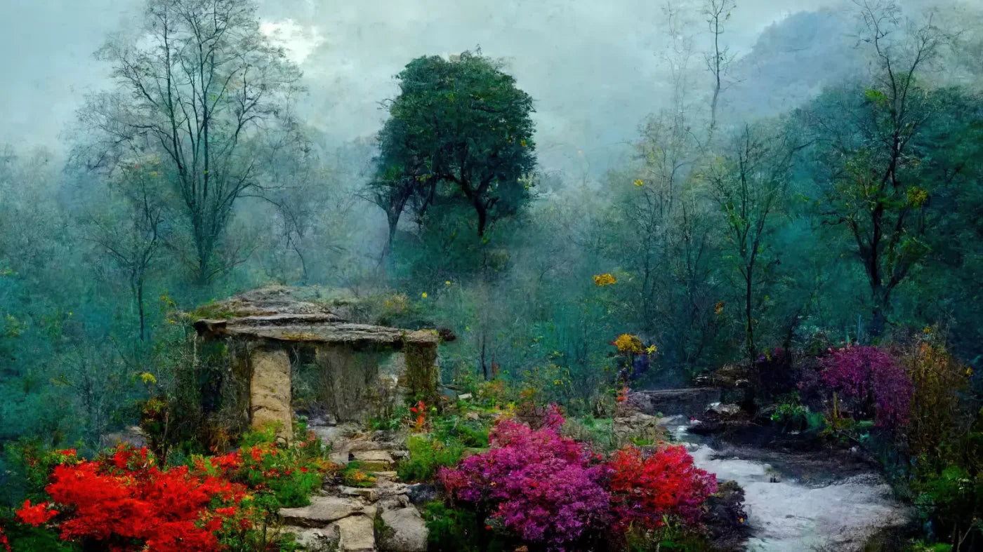 Secret Garden Mist 14X8 Ultracloth ( 168 X 96 Inch ) Backdrop