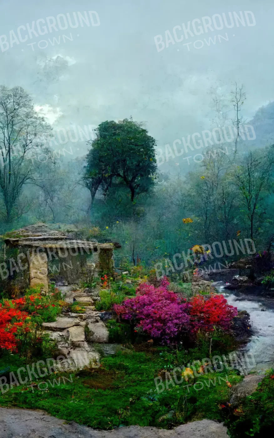 Secret Garden Mist 9X14 Ultracloth ( 108 X 168 Inch ) Backdrop