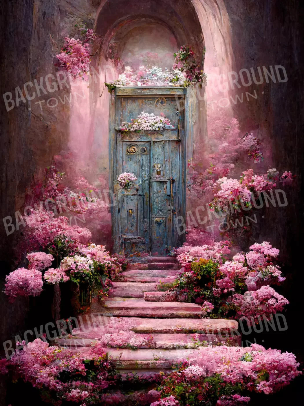 Secret Pink Garden 5X7 Ultracloth ( 60 X 84 Inch ) Backdrop