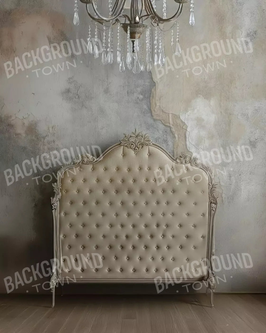 Shabby Chic Bedroom Wall Iv 8’X10’ Fleece (96 X 120 Inch) Backdrop