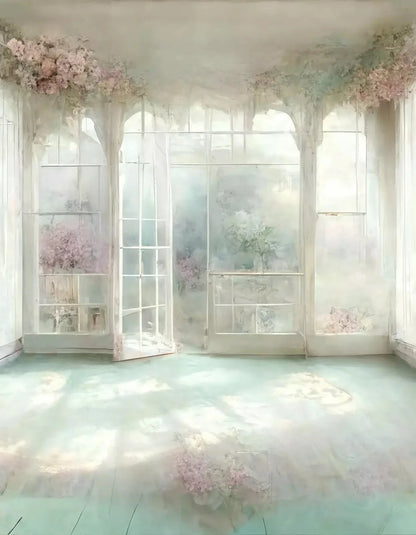 Shabby Chic Sunroom I 6X8 Fleece ( 72 X 96 Inch ) Backdrop