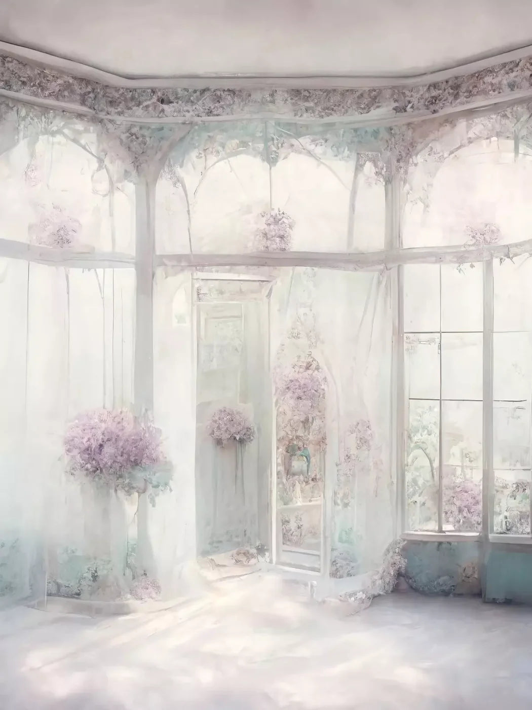 Shabby Chic Sunroom V 5’X6’8’ Fleece (60 X 80 Inch) Backdrop
