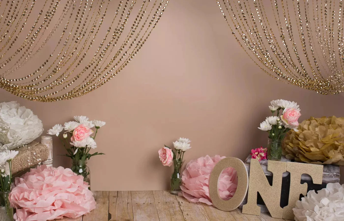 Shabby Pink One 12X8 Ultracloth ( 144 X 96 Inch ) Backdrop