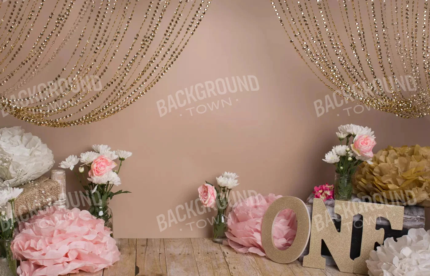 Shabby Pink One 12X8 Ultracloth ( 144 X 96 Inch ) Backdrop