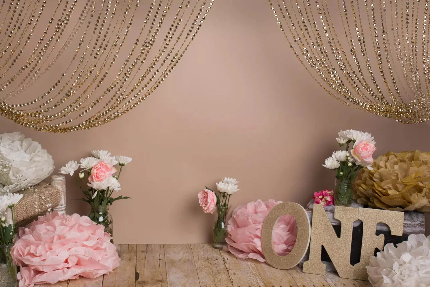 Shabby Pink One 8X5 Ultracloth ( 96 X 60 Inch ) Backdrop