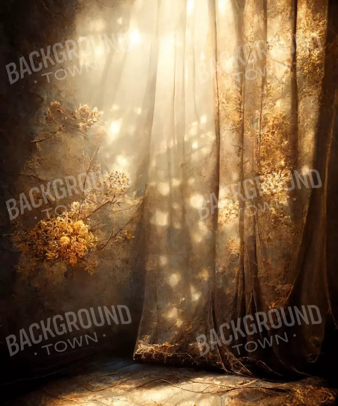 Brown , Gold  Backdrop for Photography
