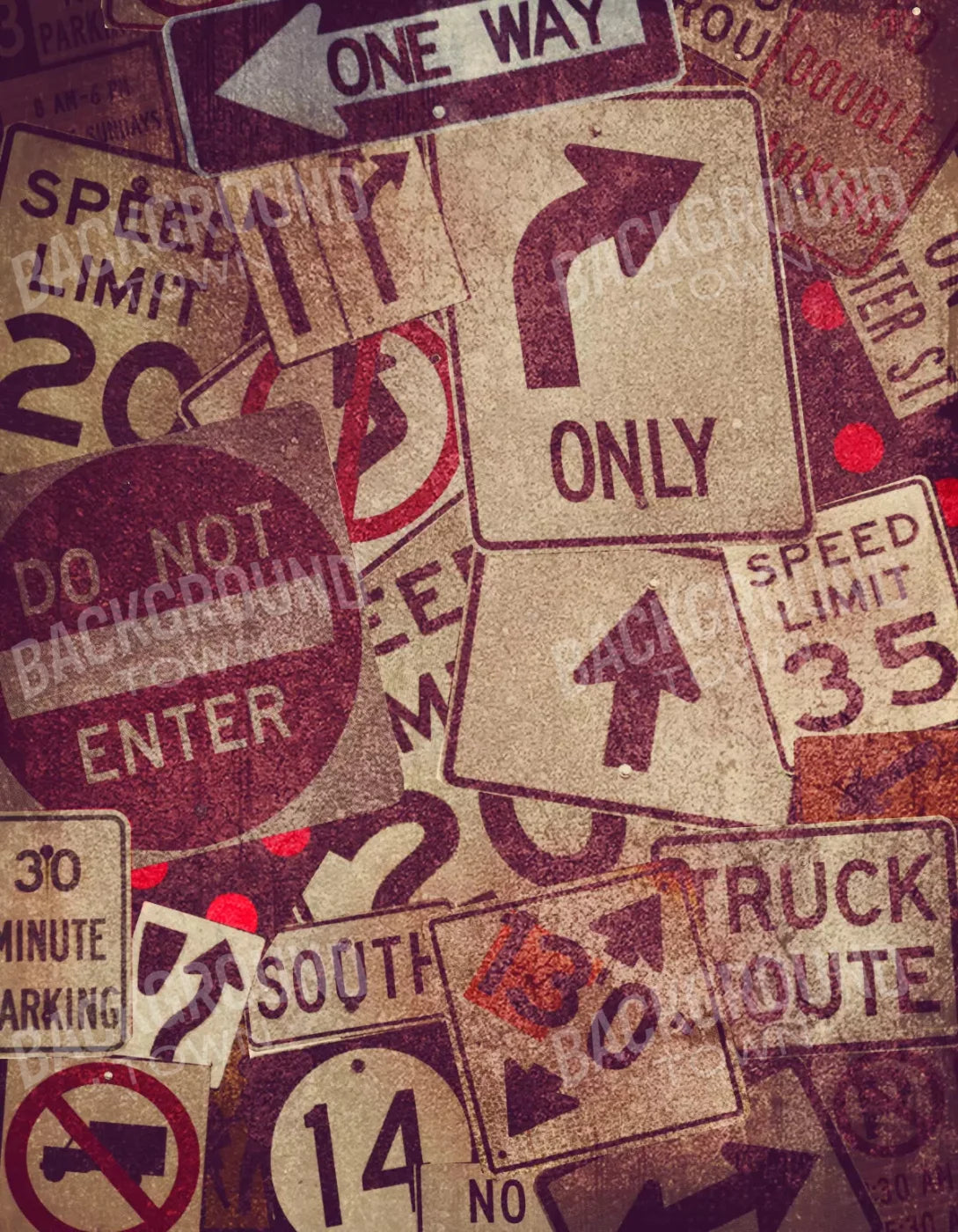 Signs 6X8 Fleece ( 72 X 96 Inch ) Backdrop