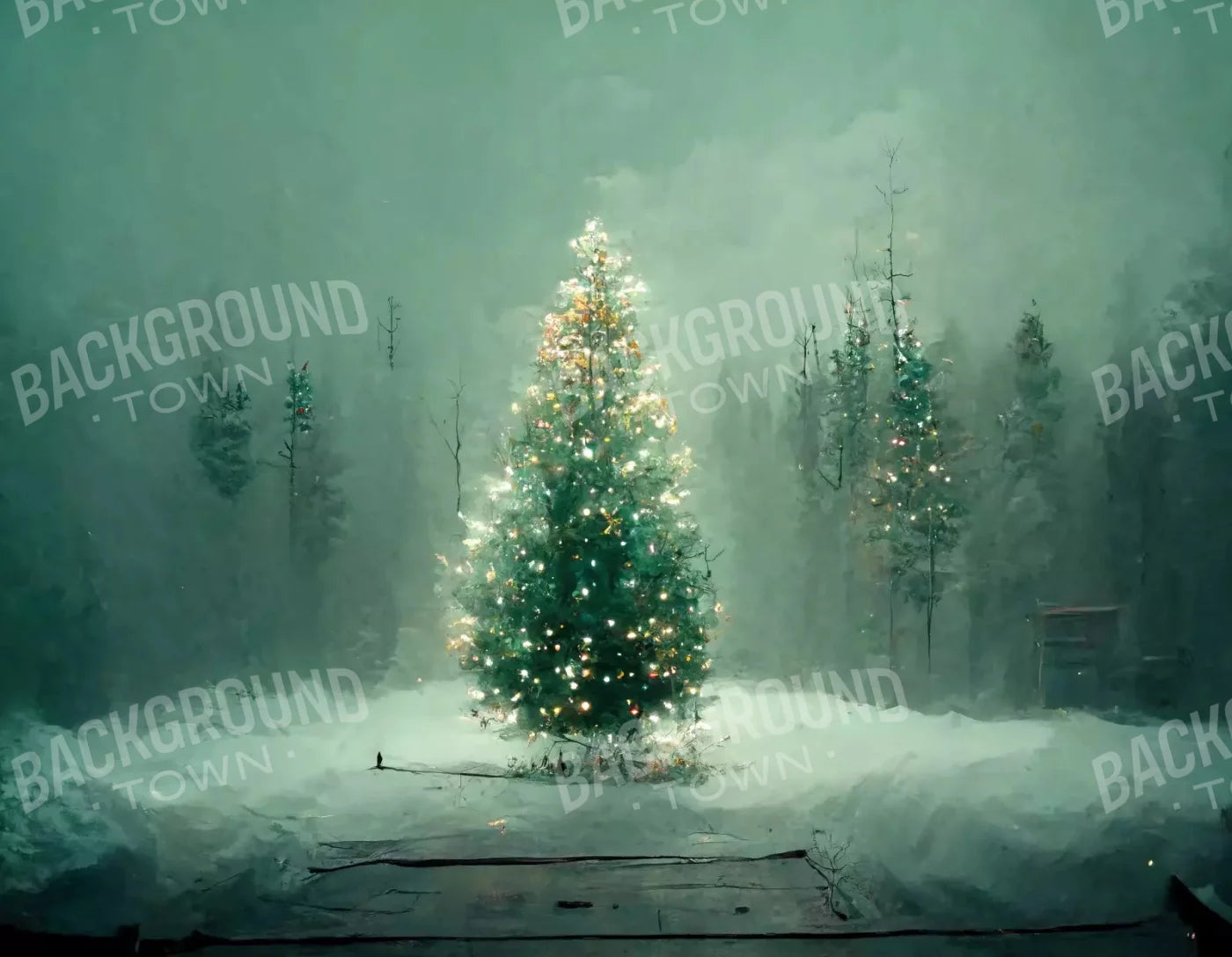 Silent Night 8X6 Fleece ( 96 X 72 Inch ) Backdrop