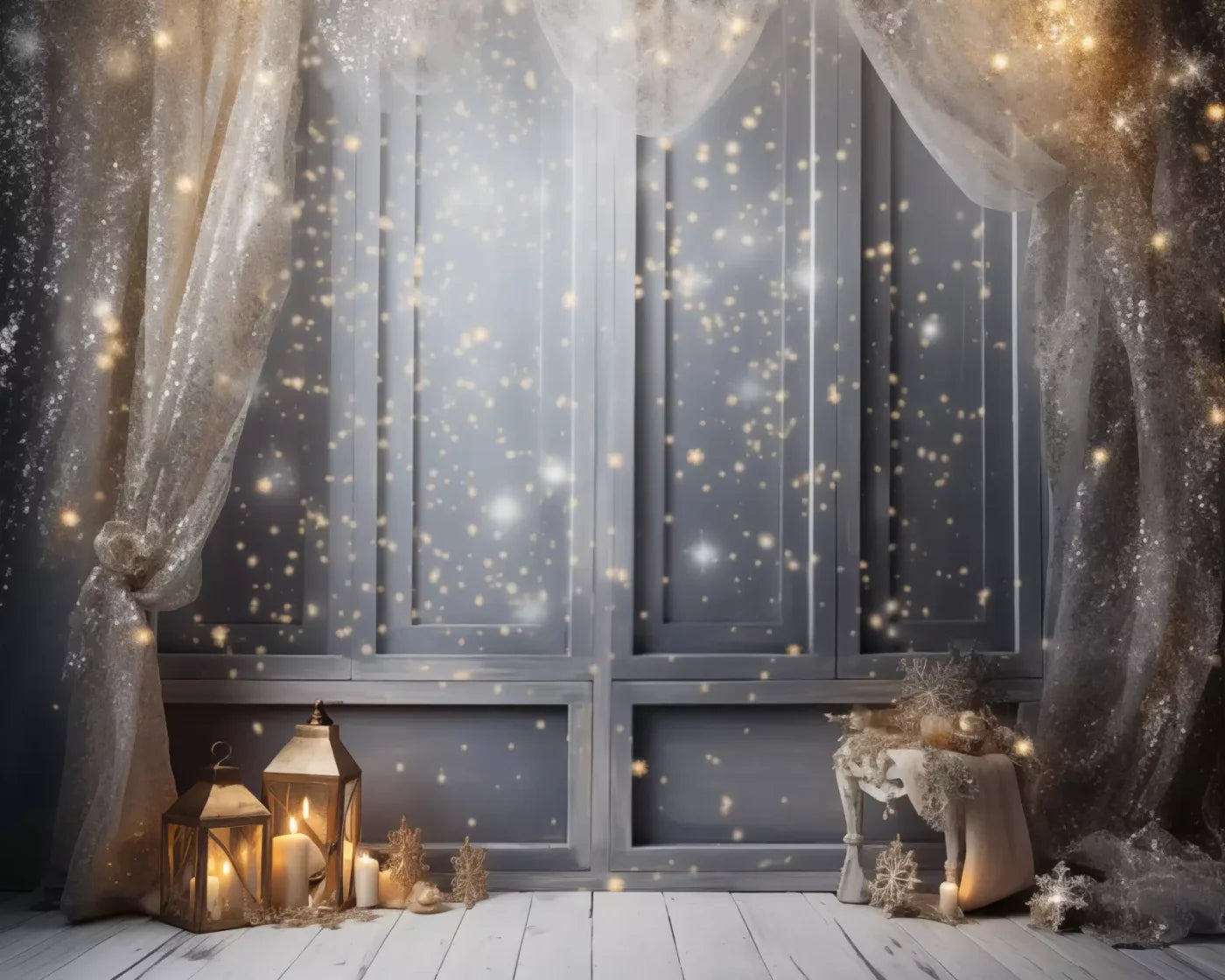 Silver And Gold Studio 1 10X8 Fleece ( 120 X 96 Inch ) Backdrop
