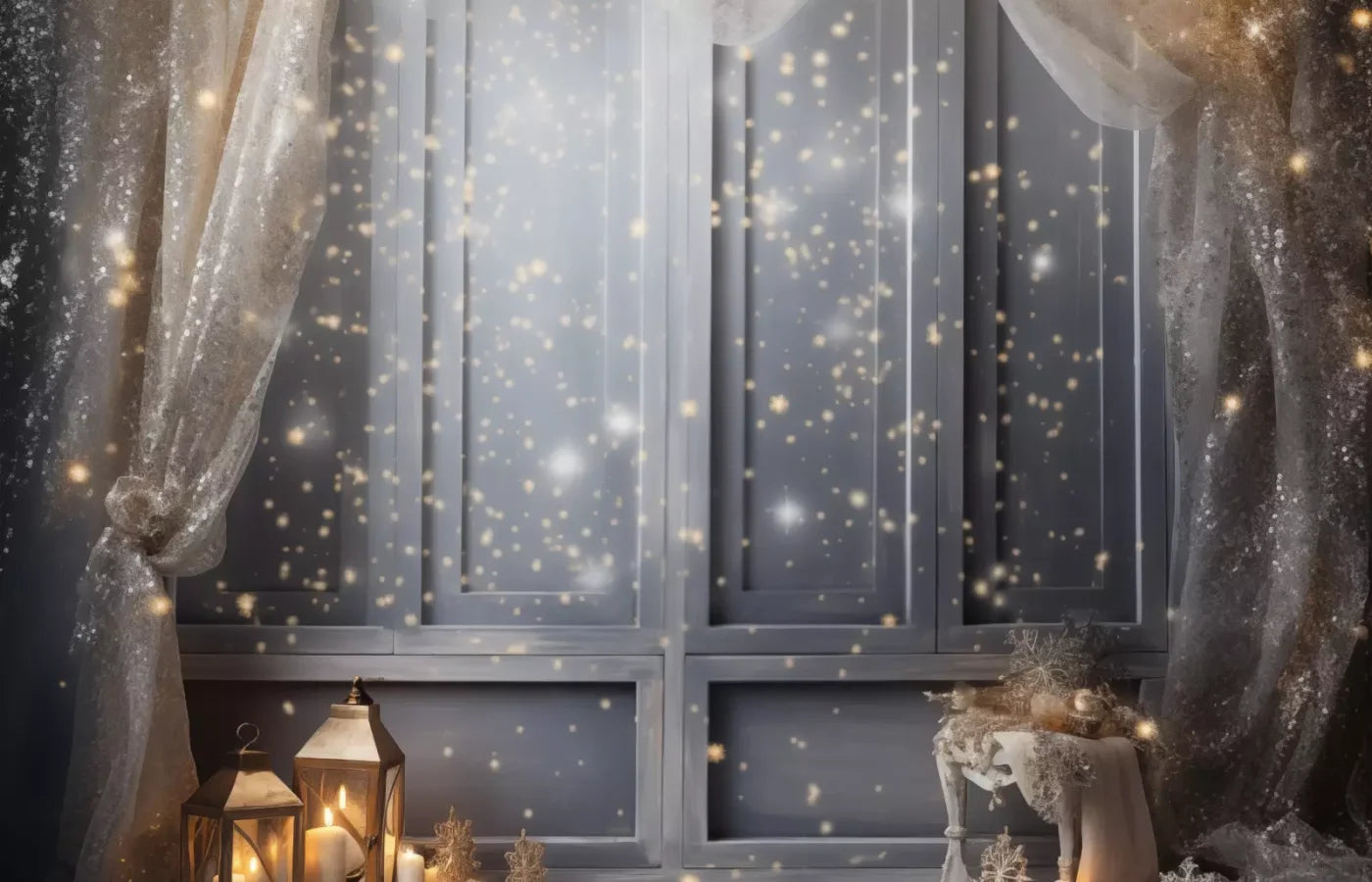 Silver And Gold Studio 1 14X9 Ultracloth ( 168 X 108 Inch ) Backdrop