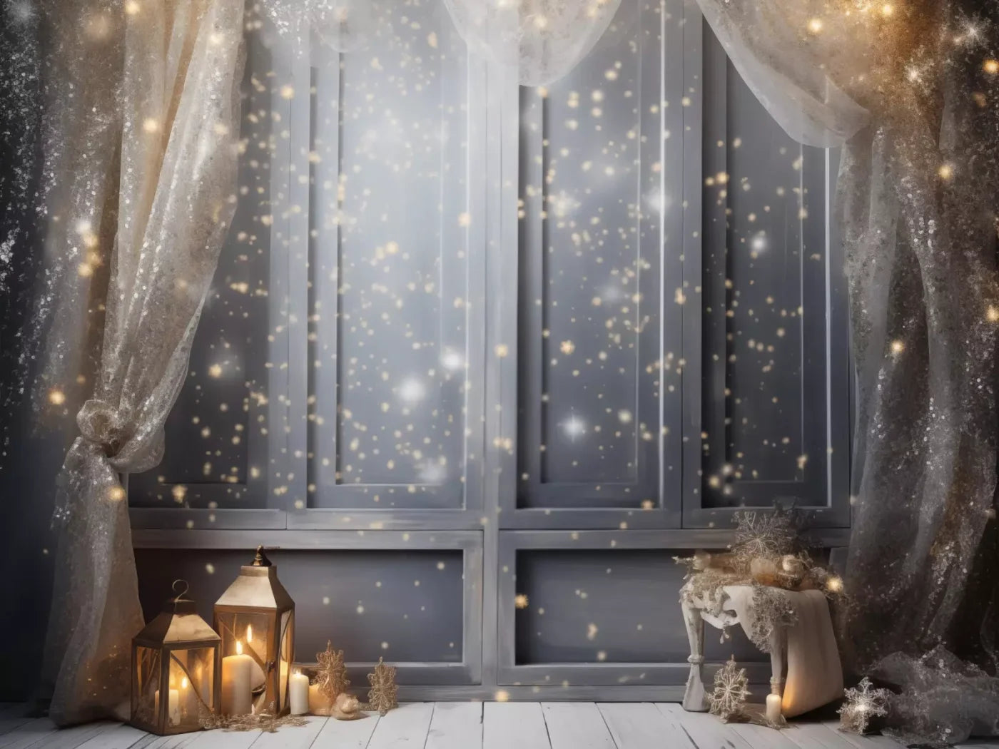 Silver And Gold Studio 1 68X5 Fleece ( 80 X 60 Inch ) Backdrop