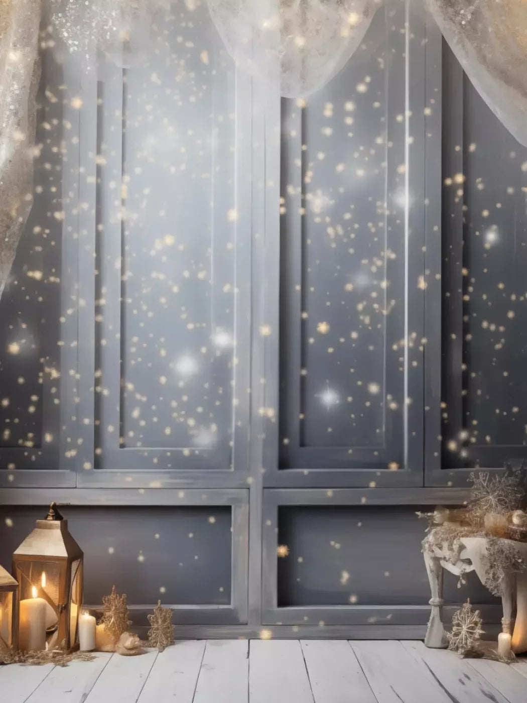 Silver And Gold Studio 1 6X8 Fleece ( 72 X 96 Inch ) Backdrop