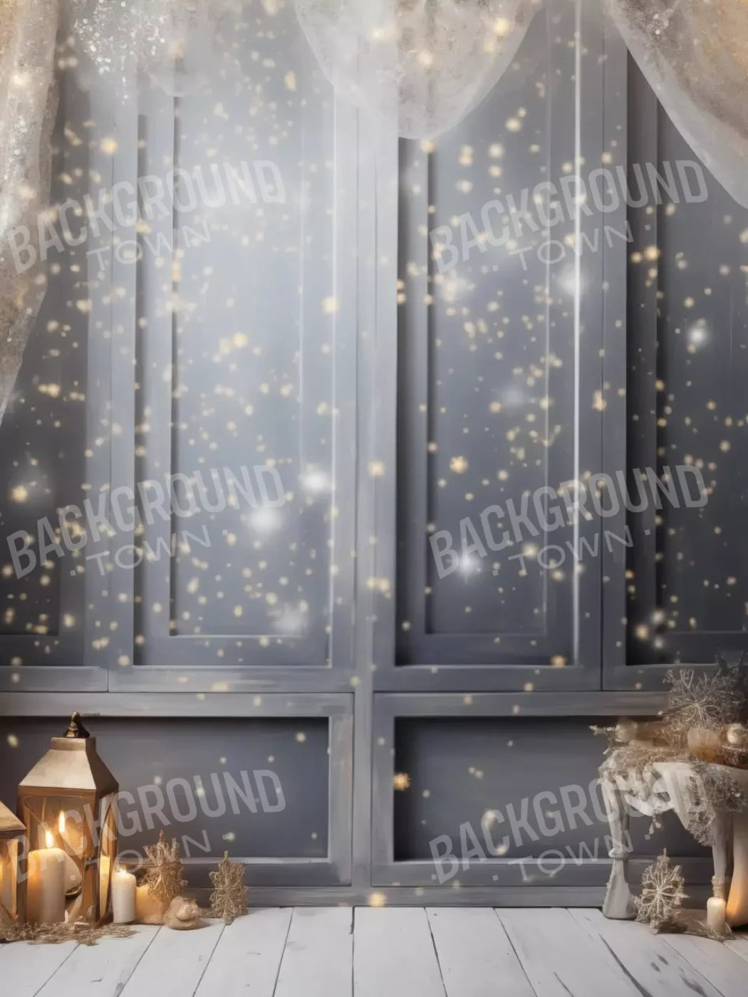Silver And Gold Studio 1 6X8 Fleece ( 72 X 96 Inch ) Backdrop