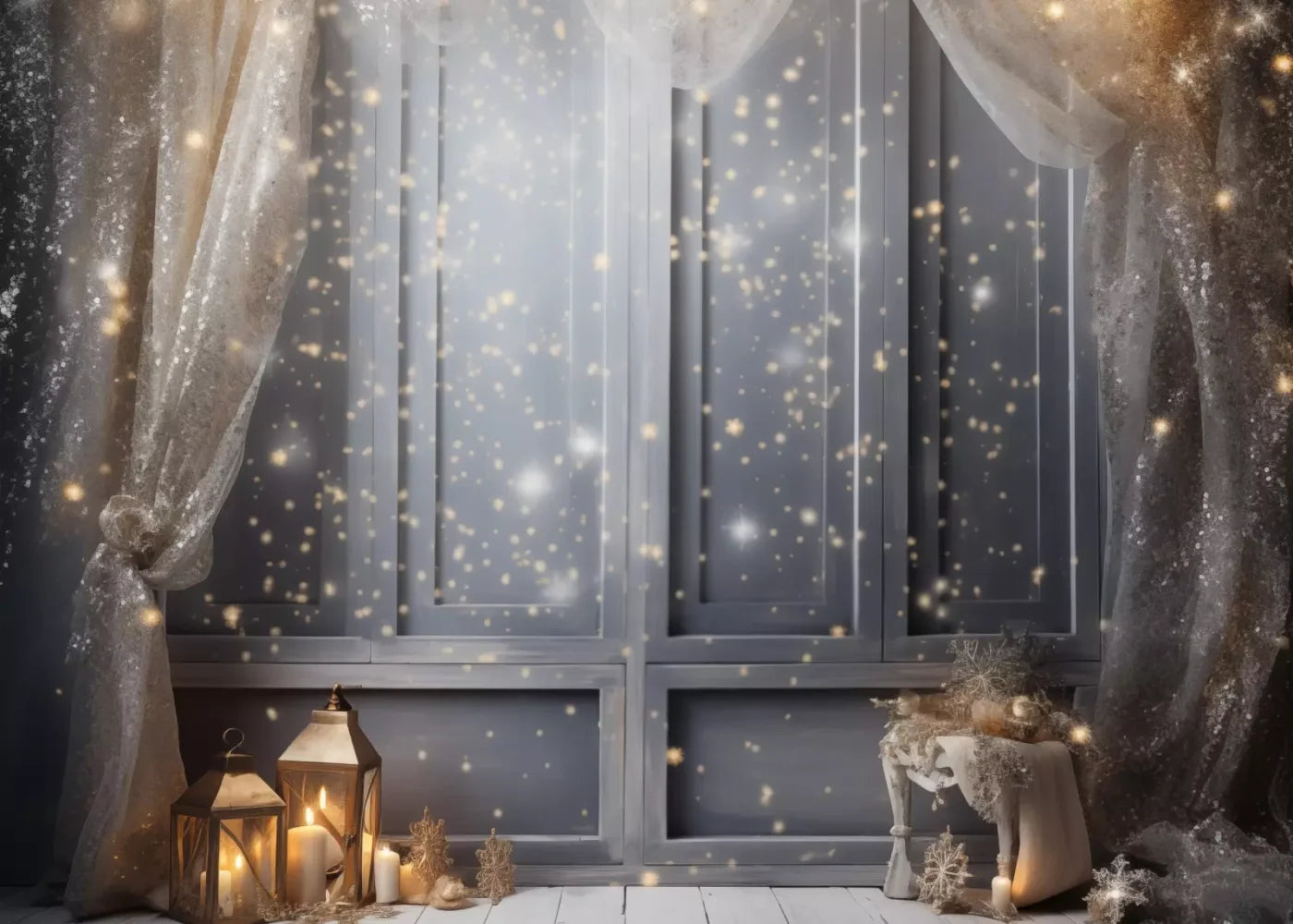 Silver And Gold Studio 1 7X5 Ultracloth ( 84 X 60 Inch ) Backdrop