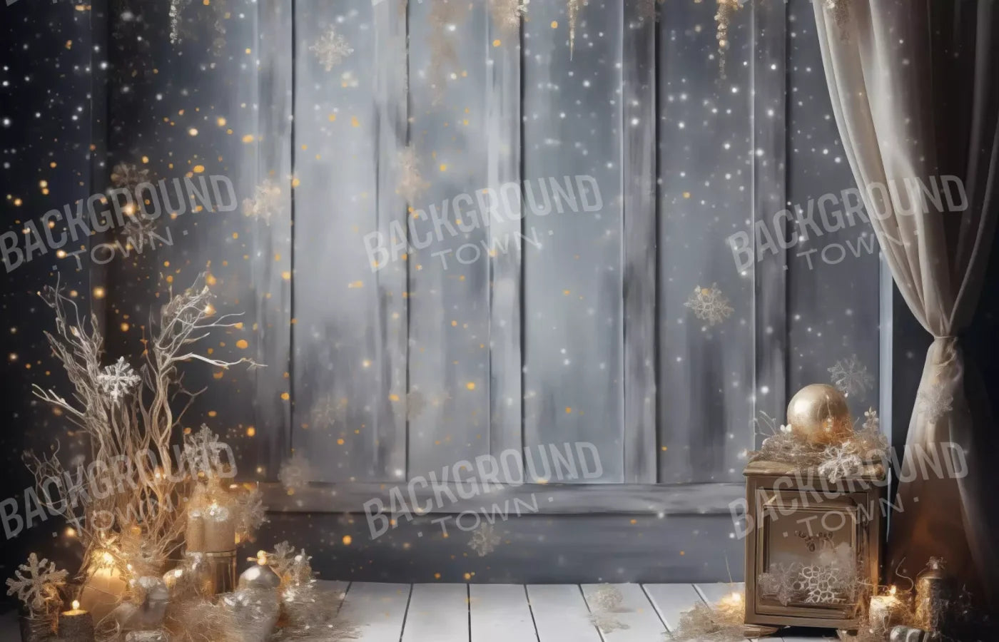 Silver And Gold Studio 2 14X9 Ultracloth ( 168 X 108 Inch ) Backdrop