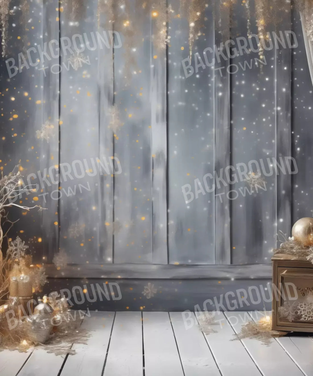 Gray Christmas Backdrop for Photography