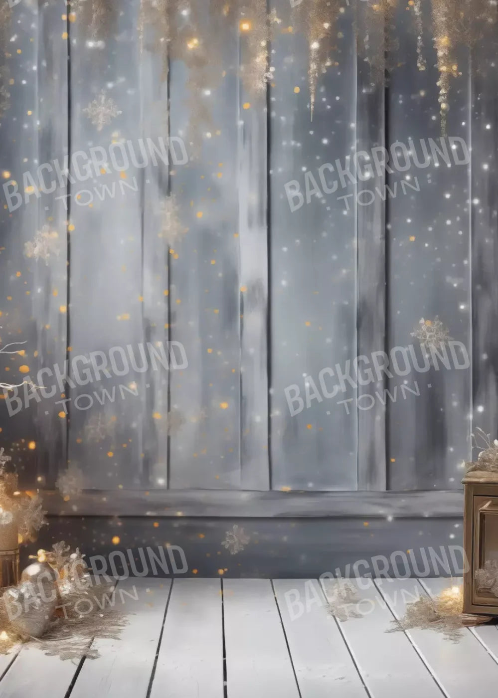 Silver And Gold Studio 2 5X7 Ultracloth ( 60 X 84 Inch ) Backdrop