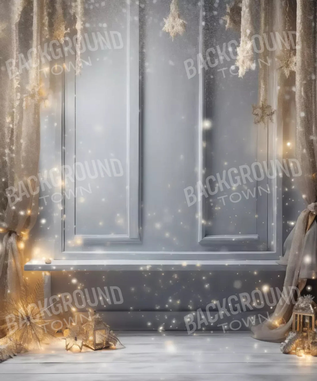 Gray Christmas Backdrop for Photography