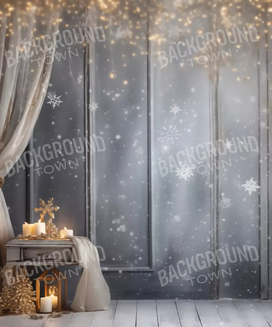 Gray Christmas Backdrop for Photography