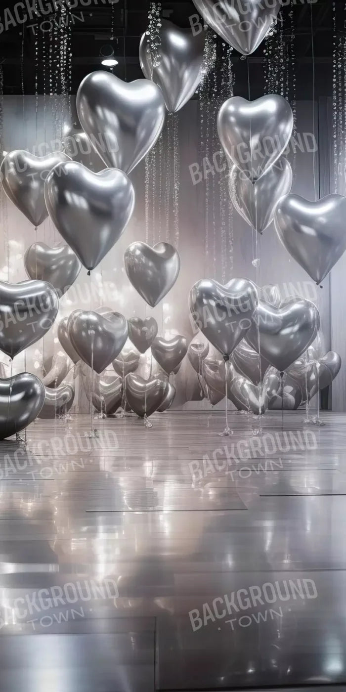 Silver Heart Elegance I 10’X20’ Ultracloth (120 X 240 Inch) Backdrop