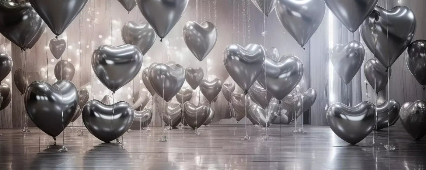 Silver Heart Elegance I 20’X8’ Ultracloth (240 X 96 Inch) Backdrop