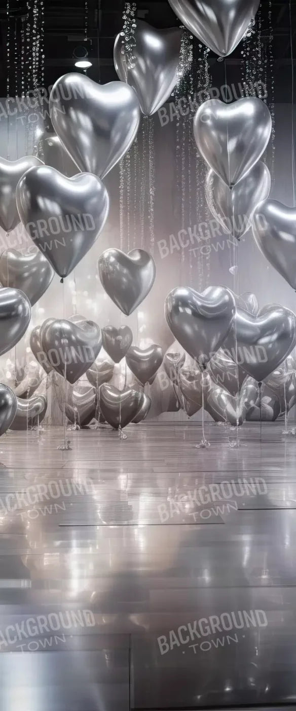 Silver Heart Elegance I 5’X12’ Ultracloth For Westcott X-Drop (60 X 144 Inch) Backdrop