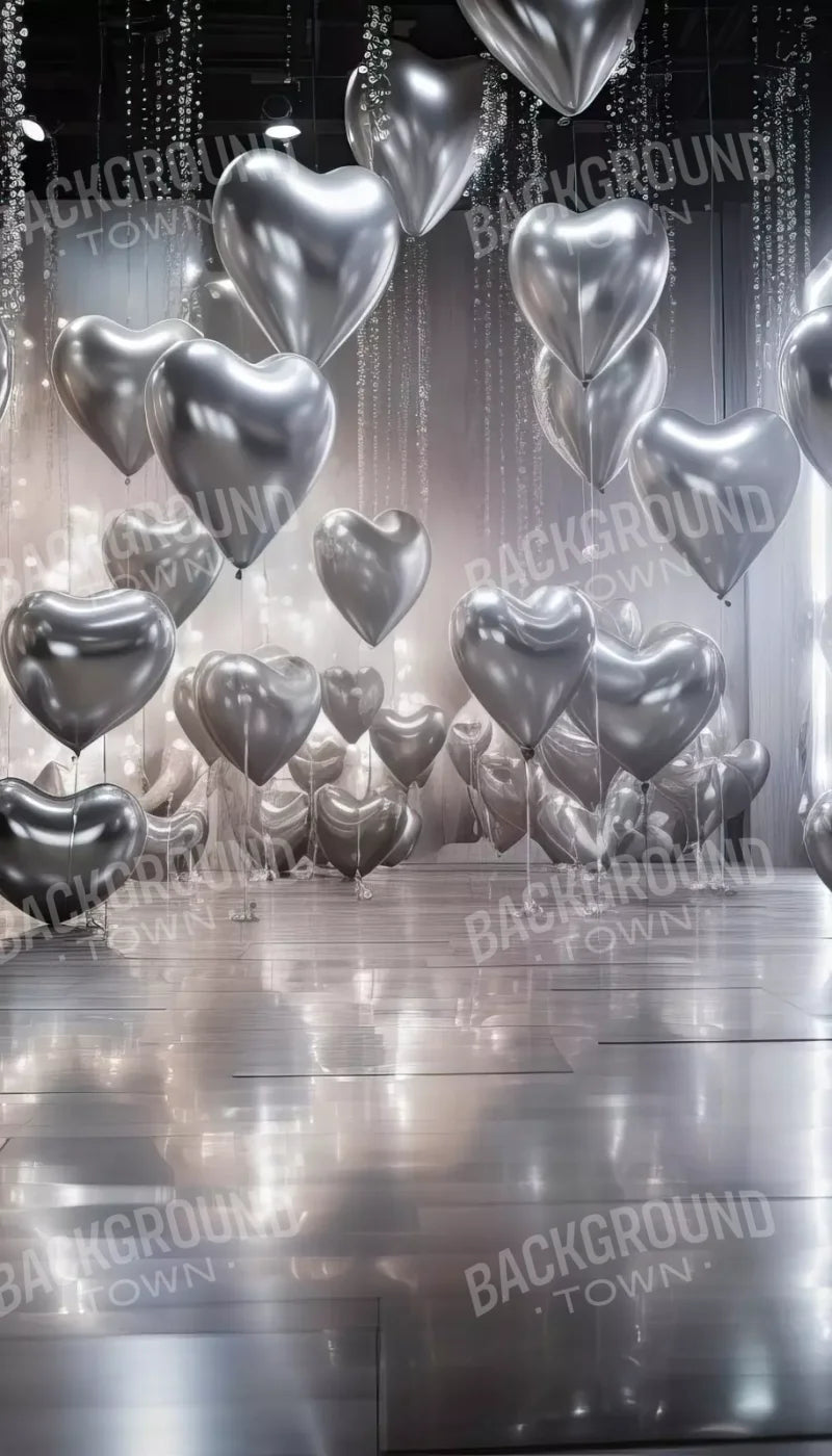 Silver Heart Elegance I 8’X14’ Ultracloth (96 X 168 Inch) Backdrop