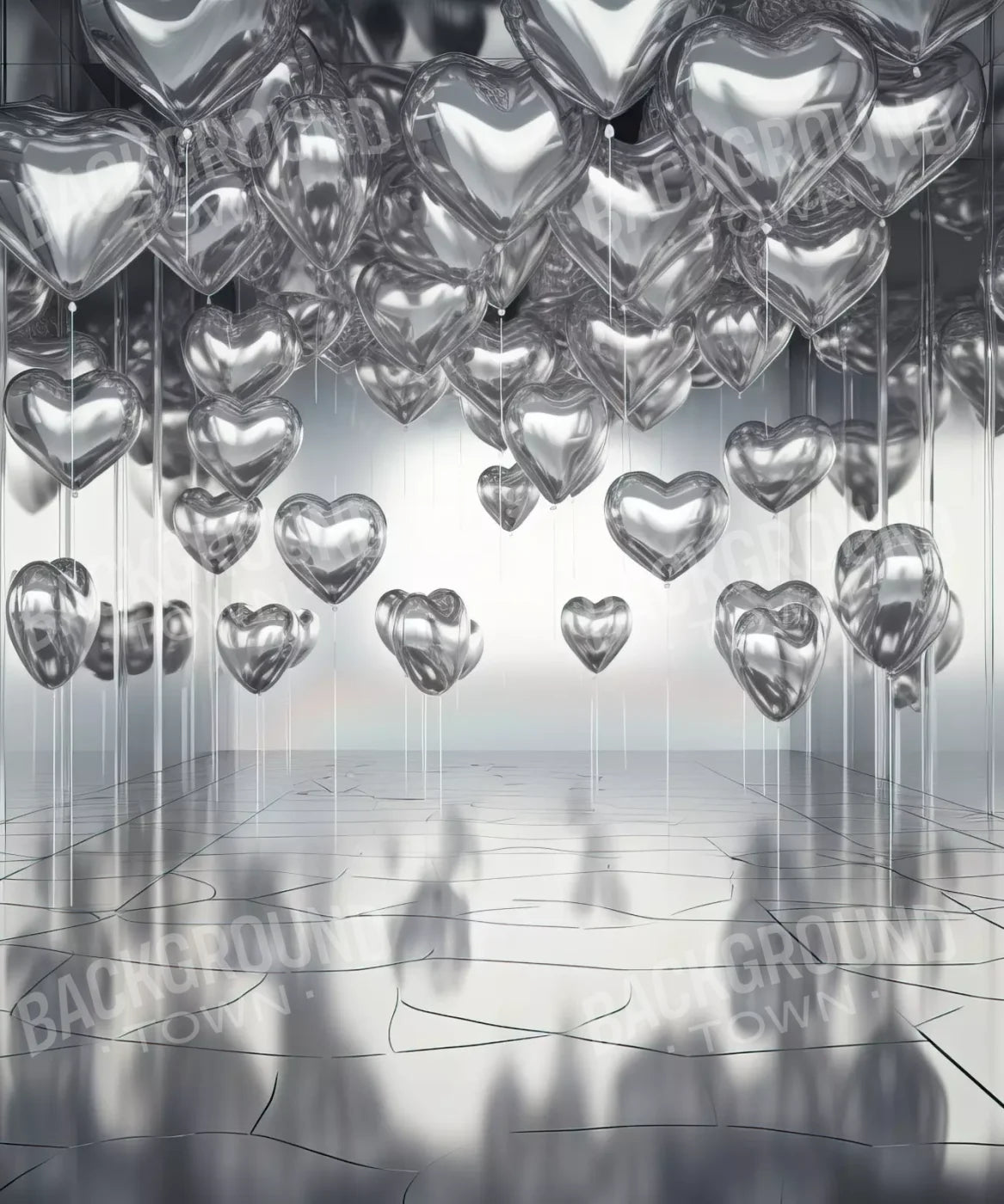 Silver Heart Elegance Ii 10’X12’ Ultracloth (120 X 144 Inch) Backdrop