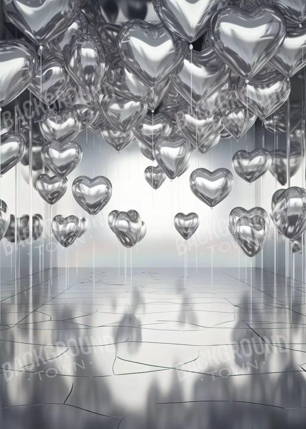 Silver Heart Elegance Ii 5’X7’ Ultracloth (60 X 84 Inch) Backdrop