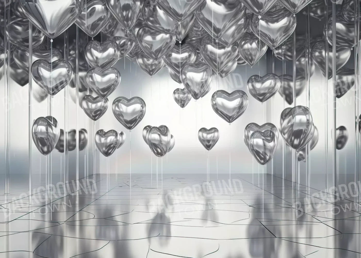 Silver Heart Elegance Ii 7’X5’ Ultracloth (84 X 60 Inch) Backdrop