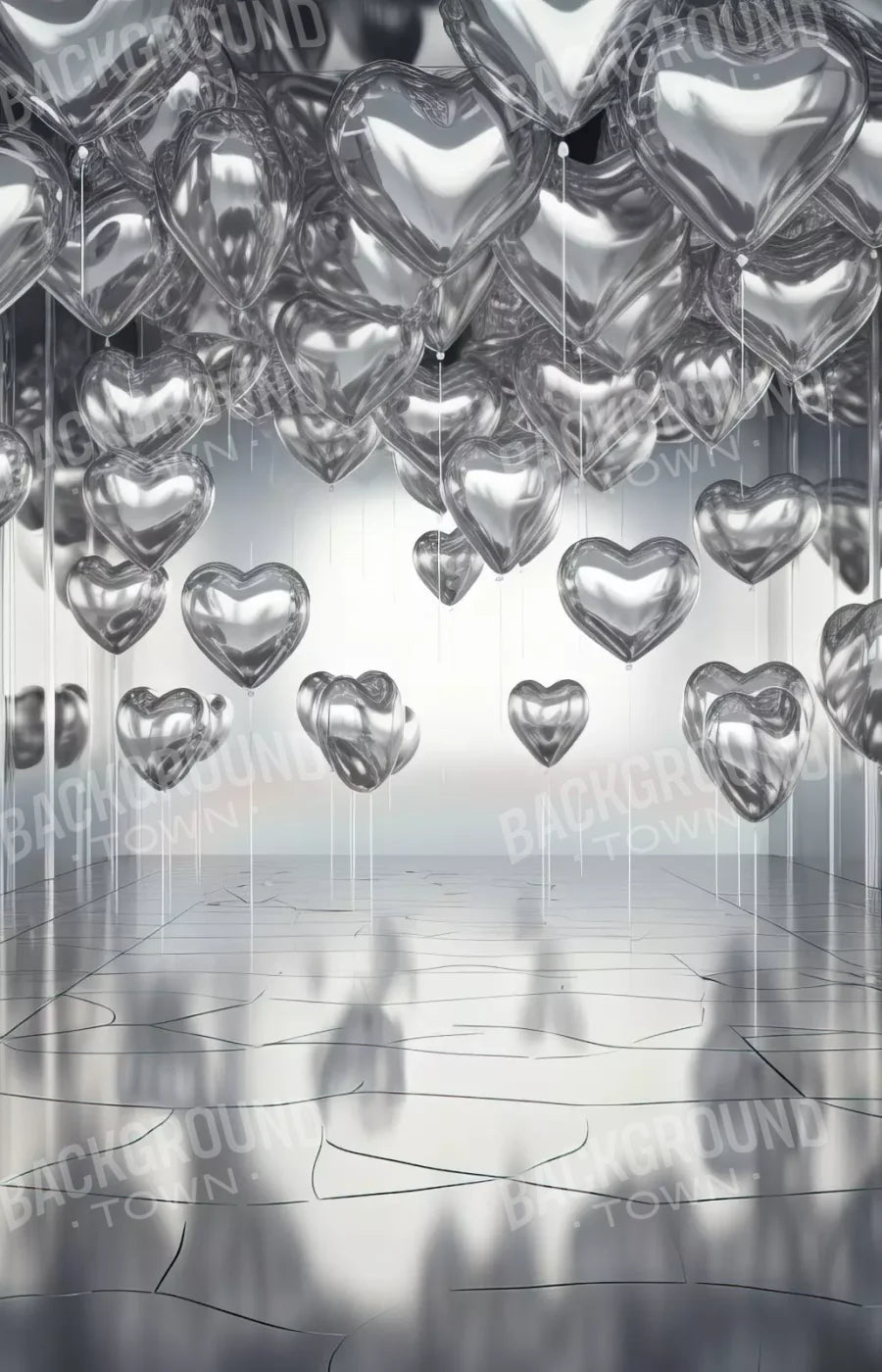 Silver Heart Elegance Ii 9’X14’ Ultracloth (108 X 168 Inch) Backdrop