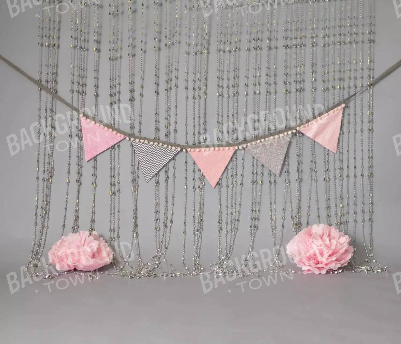 Silver Pink Party 12X10 Ultracloth ( 144 X 120 Inch ) Backdrop