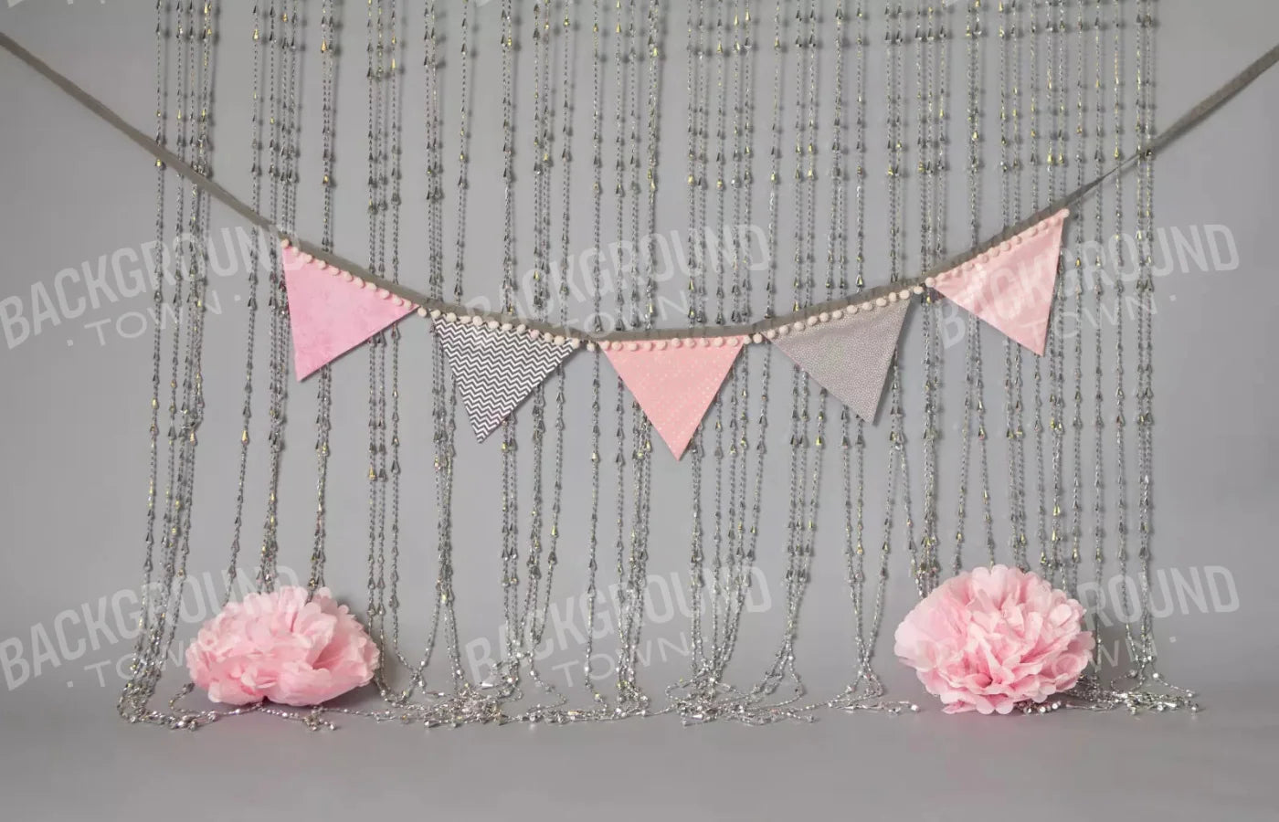 Silver Pink Party 12X8 Ultracloth ( 144 X 96 Inch ) Backdrop