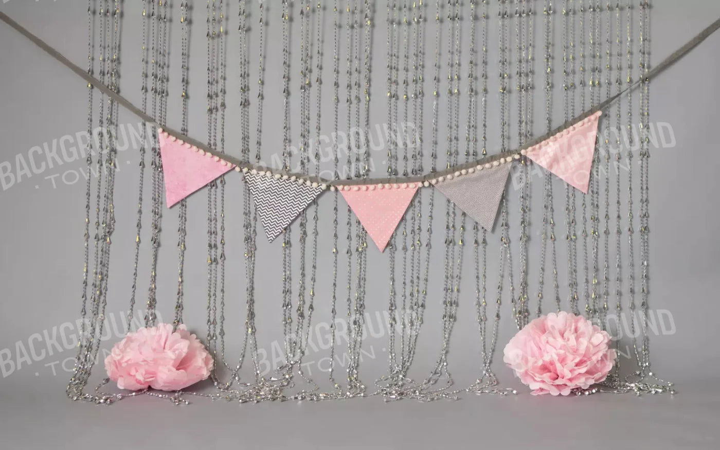 Silver Pink Party 14X9 Ultracloth ( 168 X 108 Inch ) Backdrop