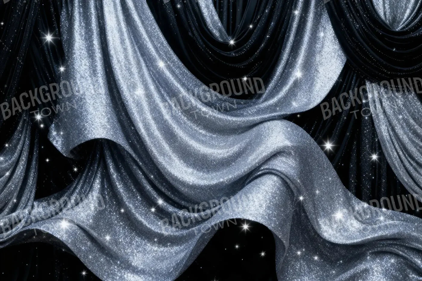 Silver Stardust Drapes New Years 12’x8’ UltraCloth (144 x 96 inch) Backdrop
