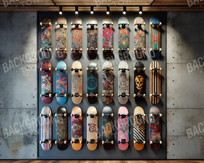 Skate Board Display 10’x8’ Fleece (120 x 96 inch) Backdrop