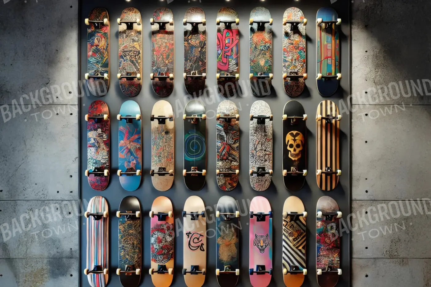 Skate Board Display 12’x8’ UltraCloth (144 x 96 inch) Backdrop