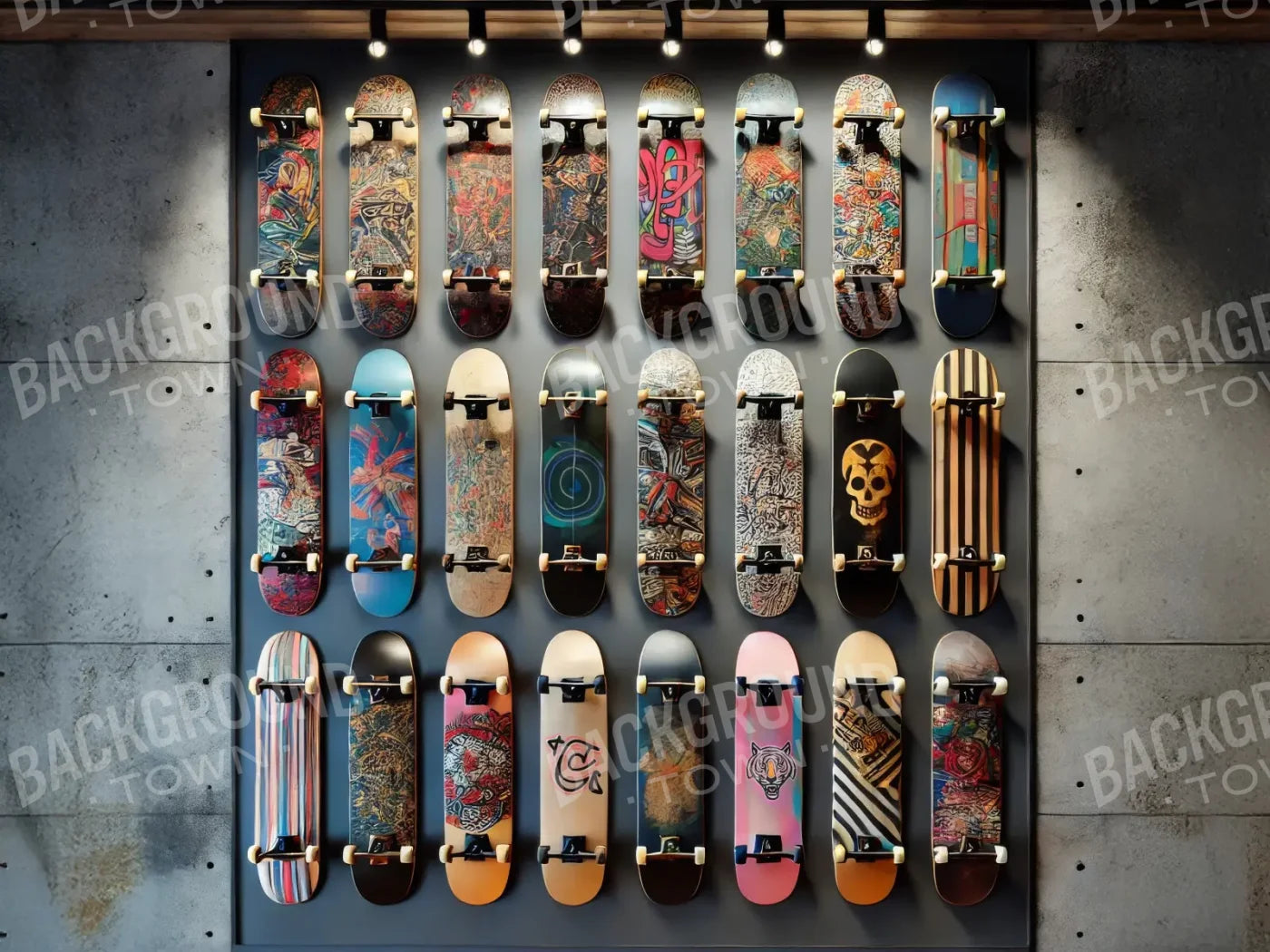 Skate Board Display 6’8x5’ Fleece (80 x 60 inch) Backdrop
