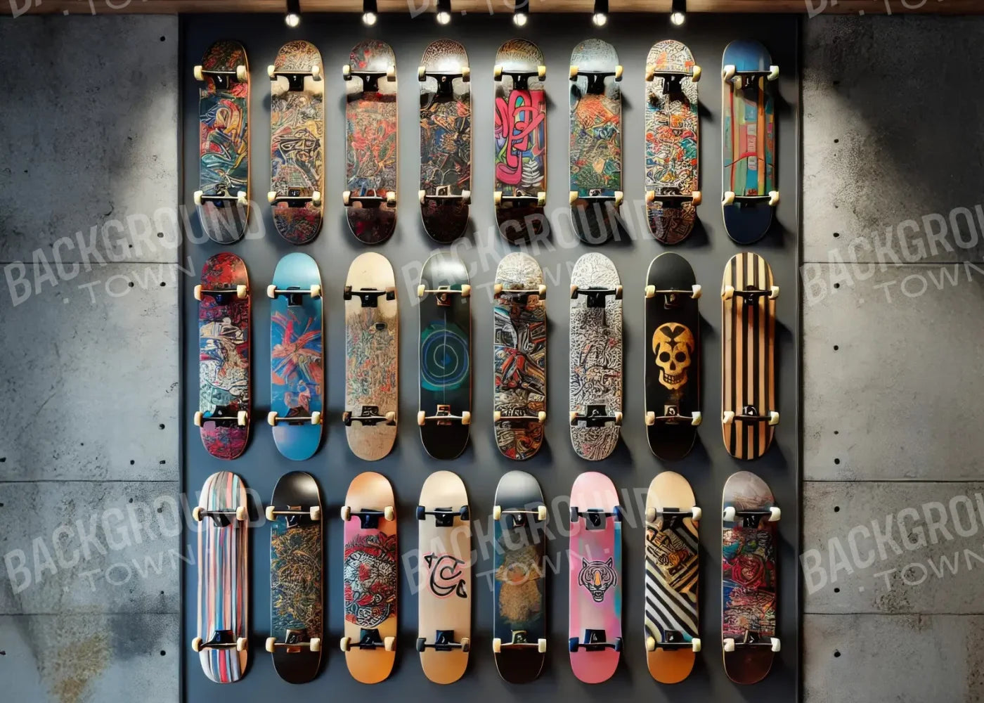 Skate Board Display 7’x5’ UltraCloth (84 x 60 inch) Backdrop