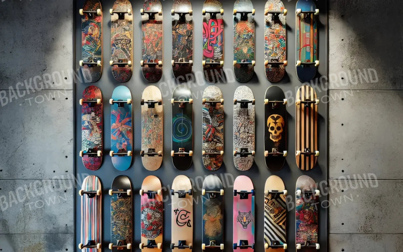 Skate Board Display 8’x5’ UltraCloth (96 x 60 inch) Backdrop