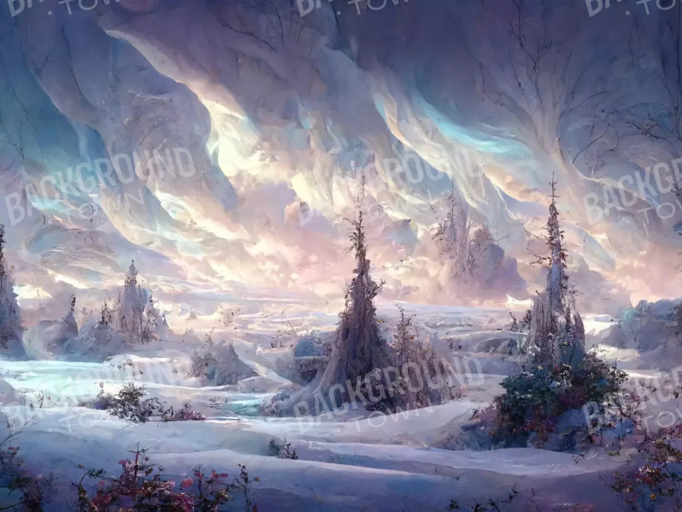 Snow Cave 10’x8’ Fleece (120 x 96 inch) Backdrop