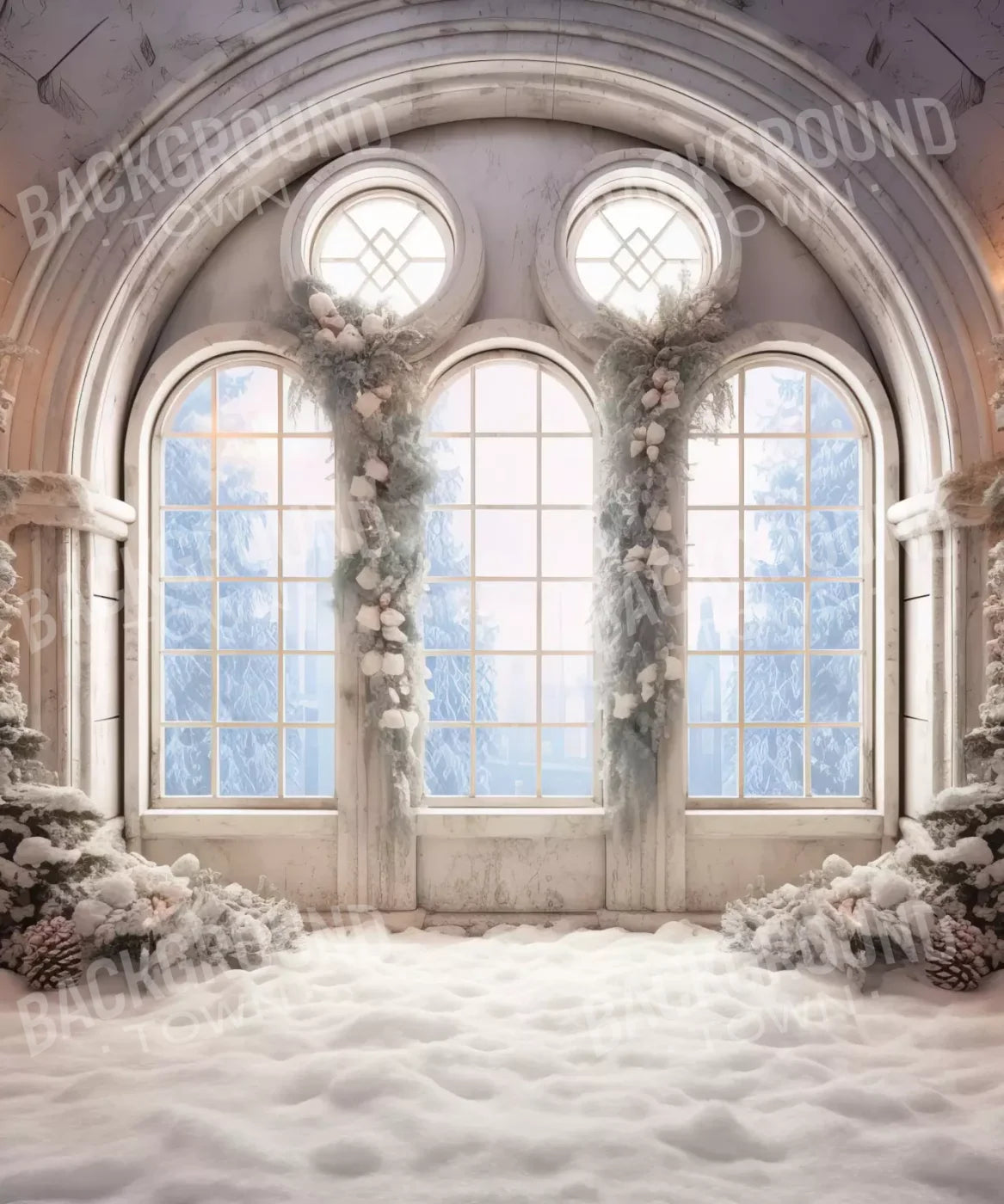 Snowy Ballroom 10’X12’ Ultracloth (120 X 144 Inch) Backdrop