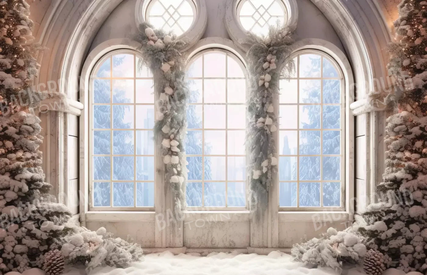 Snowy Ballroom 14’X9’ Ultracloth (168 X 108 Inch) Backdrop