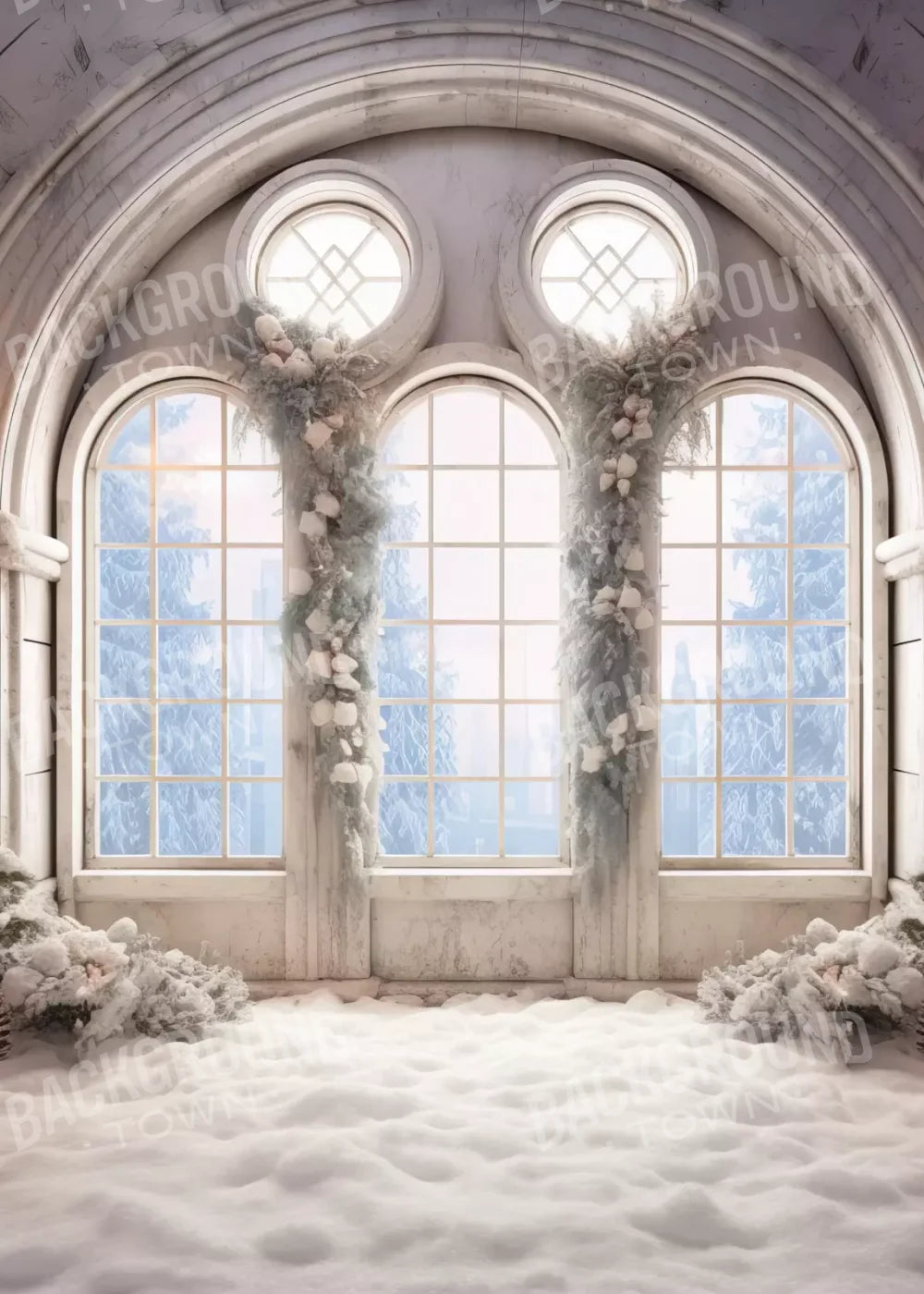 Snowy Ballroom 5’X7’ Ultracloth (60 X 84 Inch) Backdrop