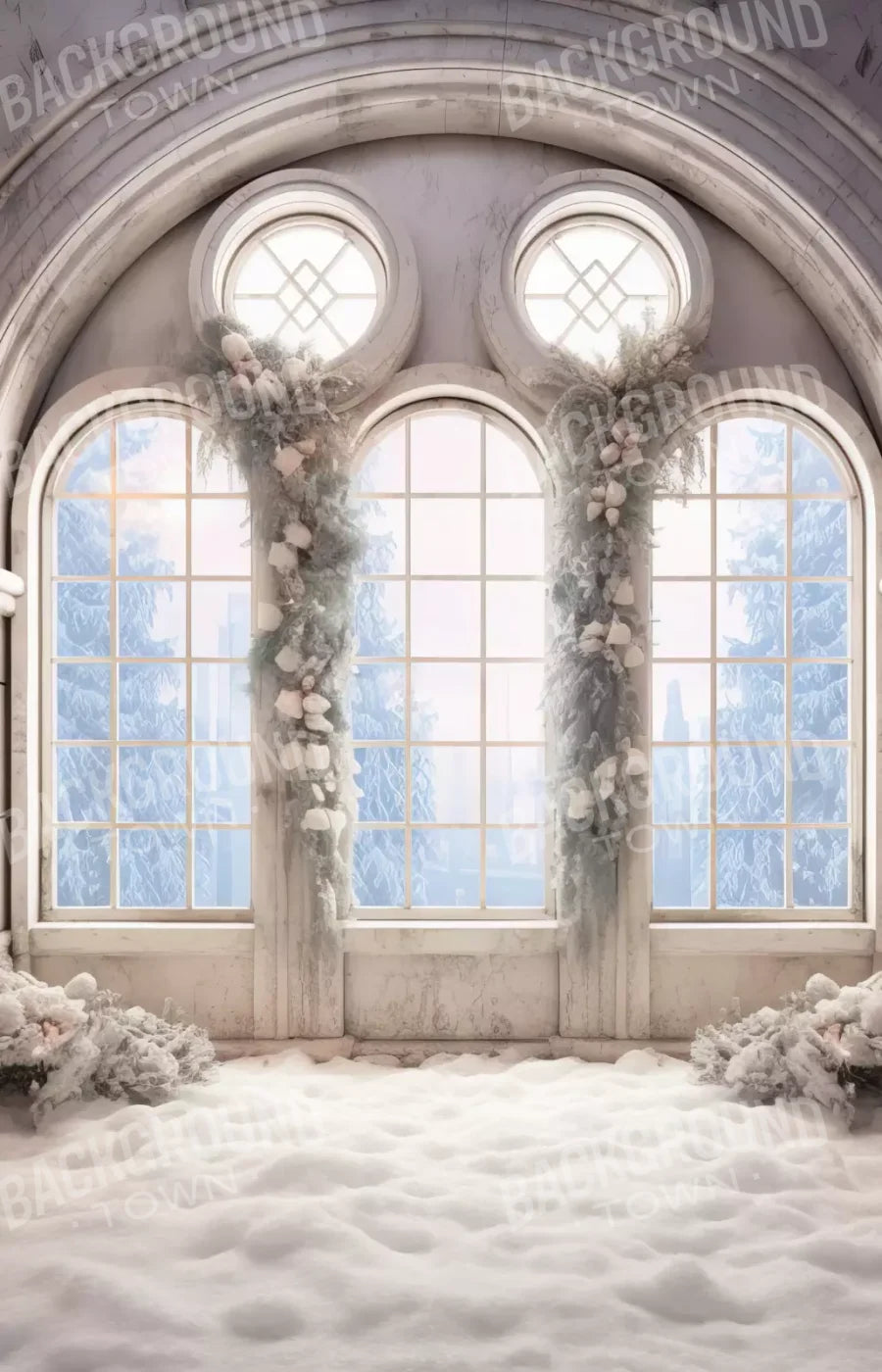 Snowy Ballroom 9’X14’ Ultracloth (108 X 168 Inch) Backdrop