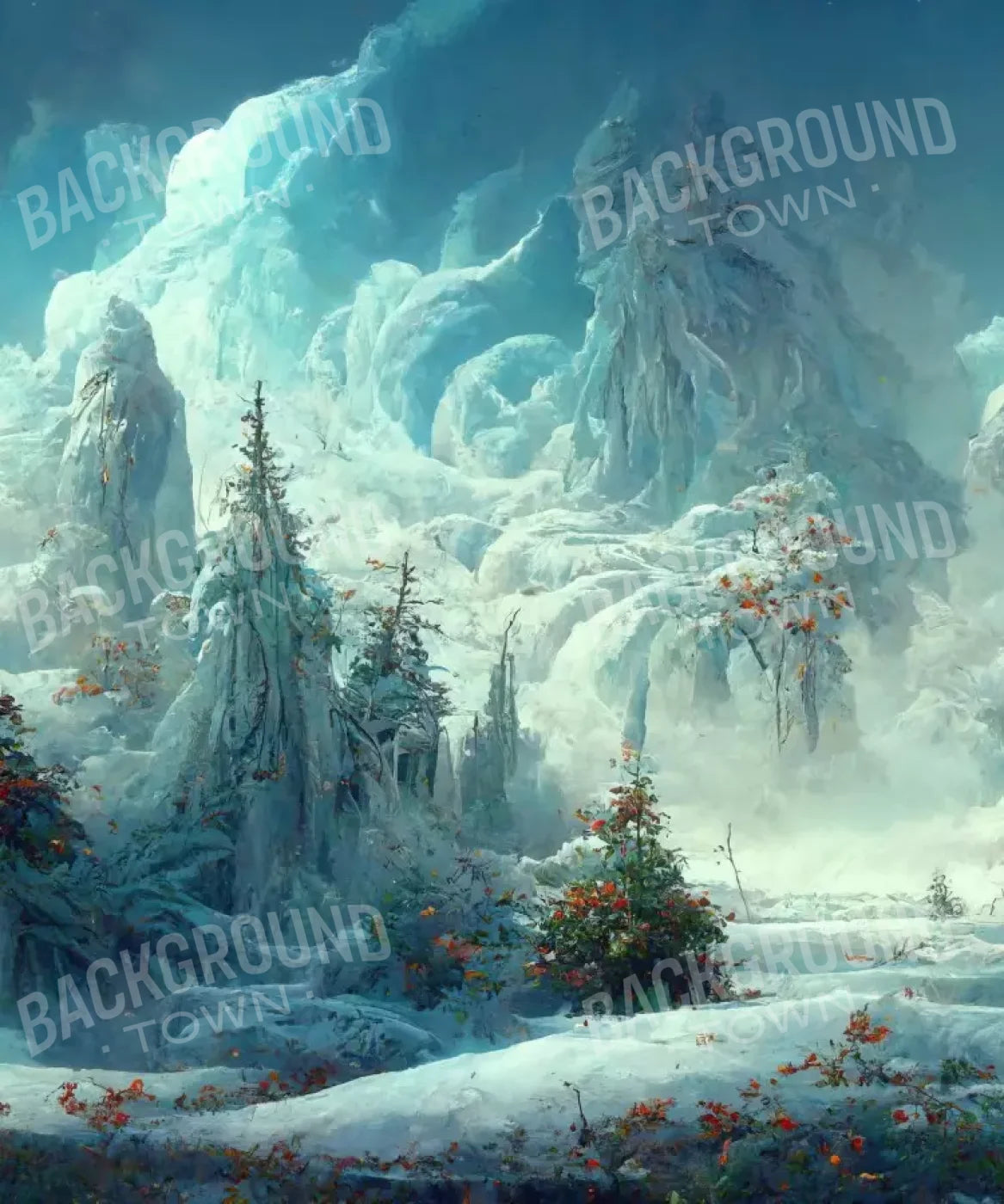 Snowy Fantasy Forest 10’X12’ Ultracloth (120 X 144 Inch) Backdrop