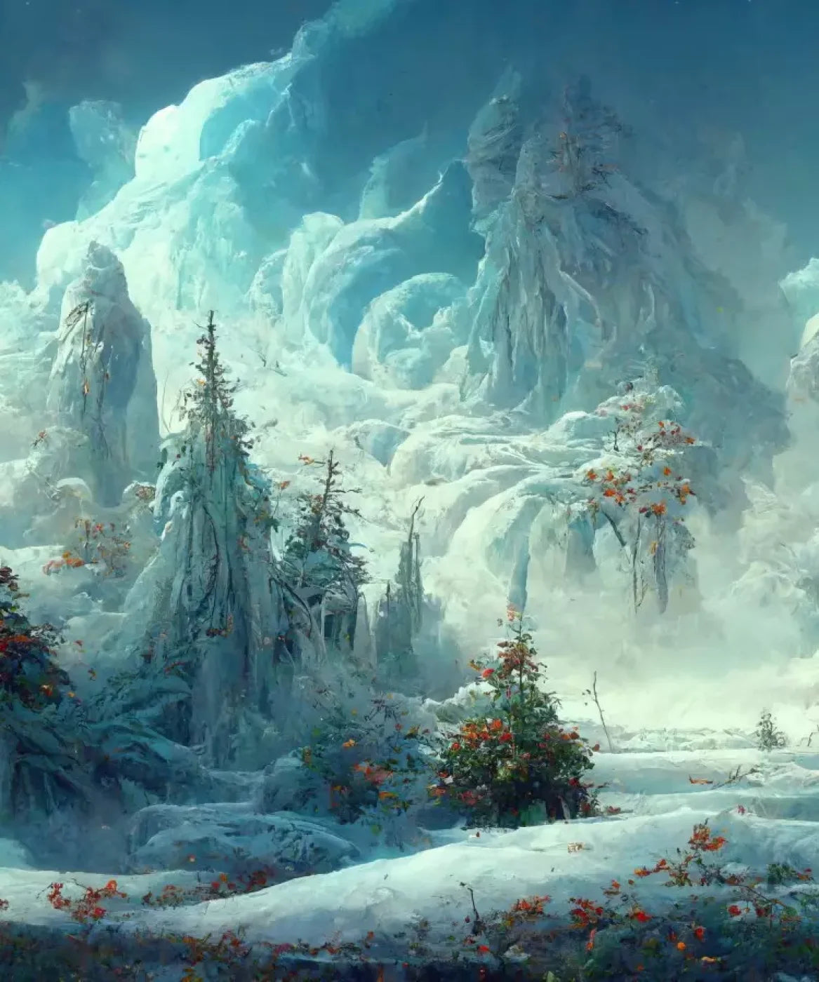 Snowy Fantasy Forest 10’X12’ Ultracloth (120 X 144 Inch) Backdrop