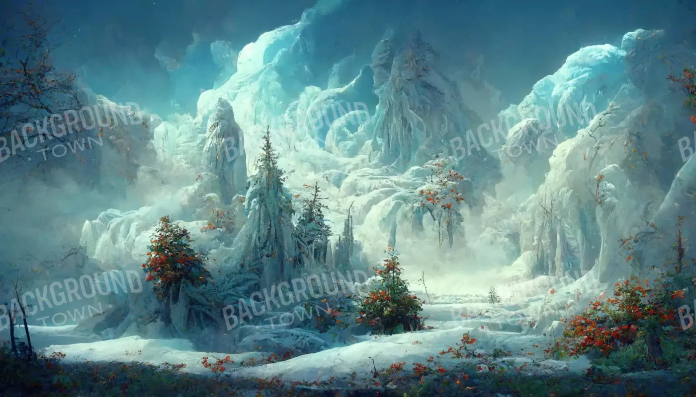 Snowy Fantasy Forest 14’X8’ Ultracloth (168 X 96 Inch) Backdrop